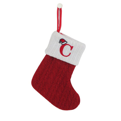 "Cozy Knit Socks, Embroidered Candy Gift Bag, Letter Christmas Stocking - Perfect for the Little Ones!"