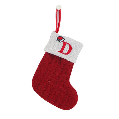 "Cozy Knit Socks, Embroidered Candy Gift Bag, Letter Christmas Stocking - Perfect for the Little Ones!"