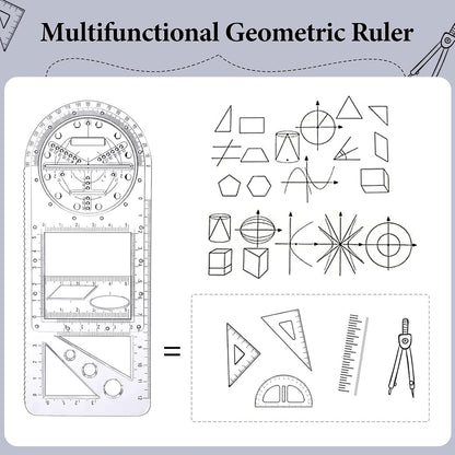 2 Pcs Multifunctional Geometric Ruler