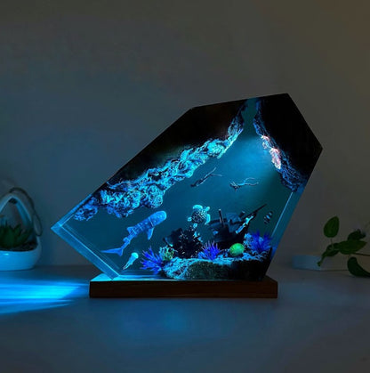 BESTSELLER❗❗Manta Rays and Couple Diver Resin Night Light