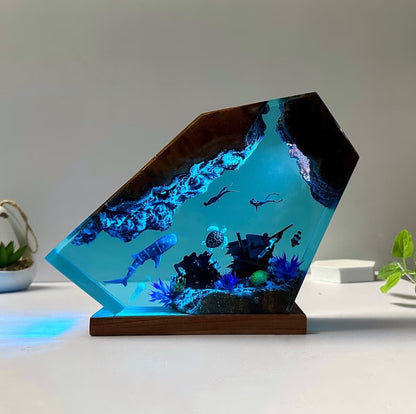 BESTSELLER❗❗Manta Rays and Couple Diver Resin Night Light