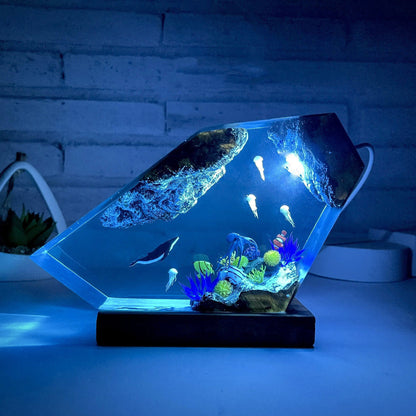 BESTSELLER❗❗Manta Rays and Couple Diver Resin Night Light